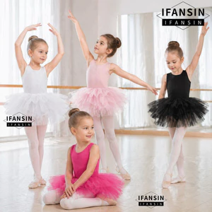 Đầm múa ba lê IFASIN, Váy hoàng tử phồng Váy ba lê bé gái, Trang phục biểu diễn múa ba lê ngắn tay chuyên nghiệp Trang phục sân khấu