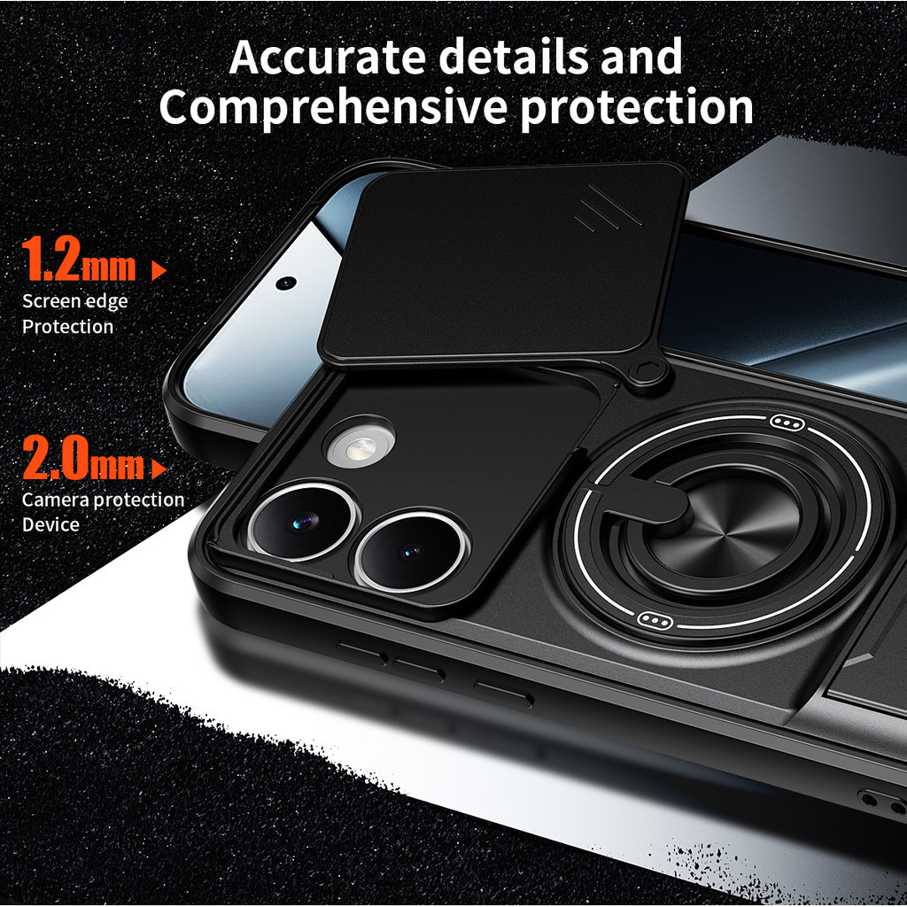 Ốp Điện Thoại Đa Năng Sang Trọng Thích Hợp Cho POCO X8 2026 X6 X7 F7 F4 F5 F8 Pro Max Ultra 5G 4G Dây 360°Giá đỡ vòng có vỏ máy ảnh Vỏ bảo vệ gắn trên ô tô từ tính