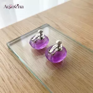 AqToCna Hình Học Không Đều Kẹp Trên Bông Tai Nữ Màu Kẹo Nhựa Không Xuyên Cho Ngày Công Sở Buổi Hòa Nhạc AqToCna