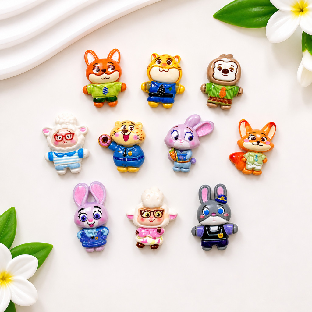 Set 10 Charm Thỏ và Cáo Zootopia dễ thương- Bộ charm thỏ cáo hottrend bán chạy 2026 bộ 10 chi tiết cute