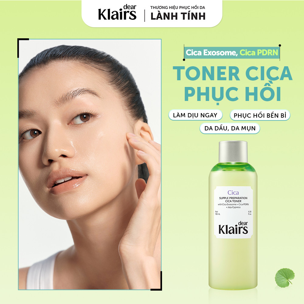 [ĐQ] Nước hoa hồng Dear Klairs Supple Preparation Cica Toner 180ml