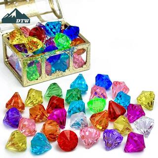 DTW 1 Bộ Trẻ Em DIY Phụ Kiện Hộp Pha Lê Kho Báu Đồ Chơi Trẻ Em Acrylic Nhiều Màu Sắc Kim Cương Đá Quý Nhựa Lớn Trang Sức Thể Thao