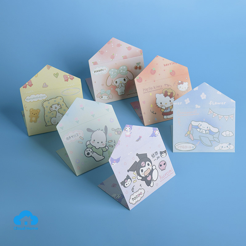 Thiệp chúc mừng gấp ba Sanrio Series, thiệp chúc phúc hoạt hình dễ thương, thiệp chúc mừng sinh nhật.