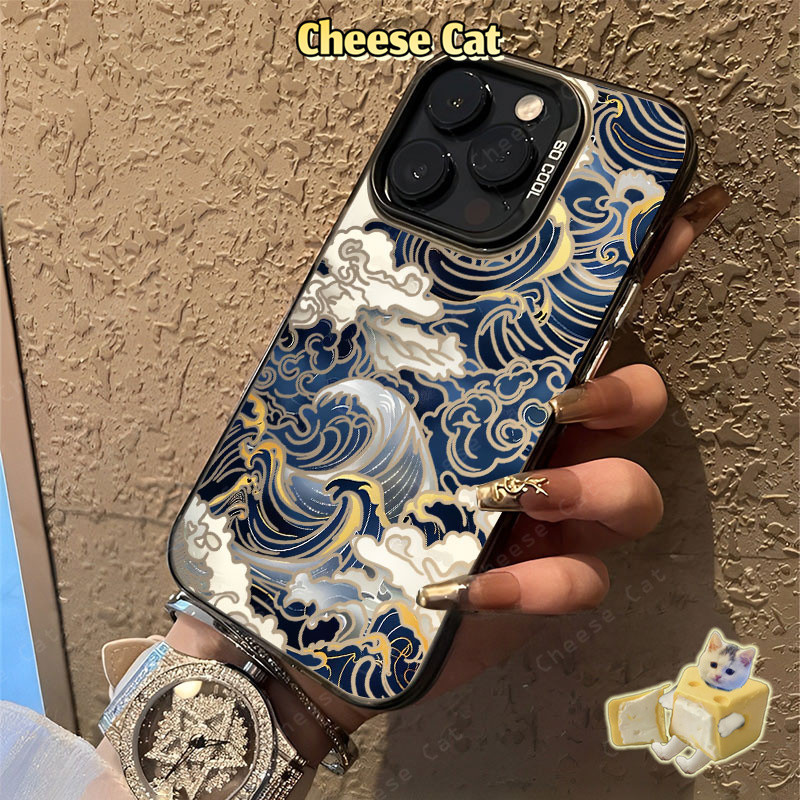 Ốp Lưng Điện Thoại Núi Và Biển Cuộn Nghệ Thuật Thiêng Liêng Cho iPhone Xs XR 11 12 13 14 15 16 17 Pro Max Vỏ Điện Thoại