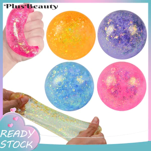 < Pluscloth > 4 Quả Bóng Giảm Căng Thẳng Lấp Lánh, Đồ Chơi Fidget Bóp Trong Suốt Nhiều Màu Để Giảm Lo Âu, Đồ Chơi Bàn Văn Phòng Du Lịch Di Động, Trẻ Em Người Lớn Dụng Cụ Thư Giãn Bóng Fi