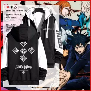 YB1 Jujutsu Kaisen Satoru Gojo Itadori Yuji hoạt hình dây kéo Áo khoác Hoodie áo khoác Unisex dài tay Top BY1