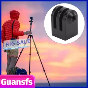 Guansfs Guansfs Tbest Hợp Kim Nhôm Chân Máy Nền Adapter Đen Mini 1/4 Inch Giao Diện Cho Camera Chuyển Động Thể Thao Ngoài Trời