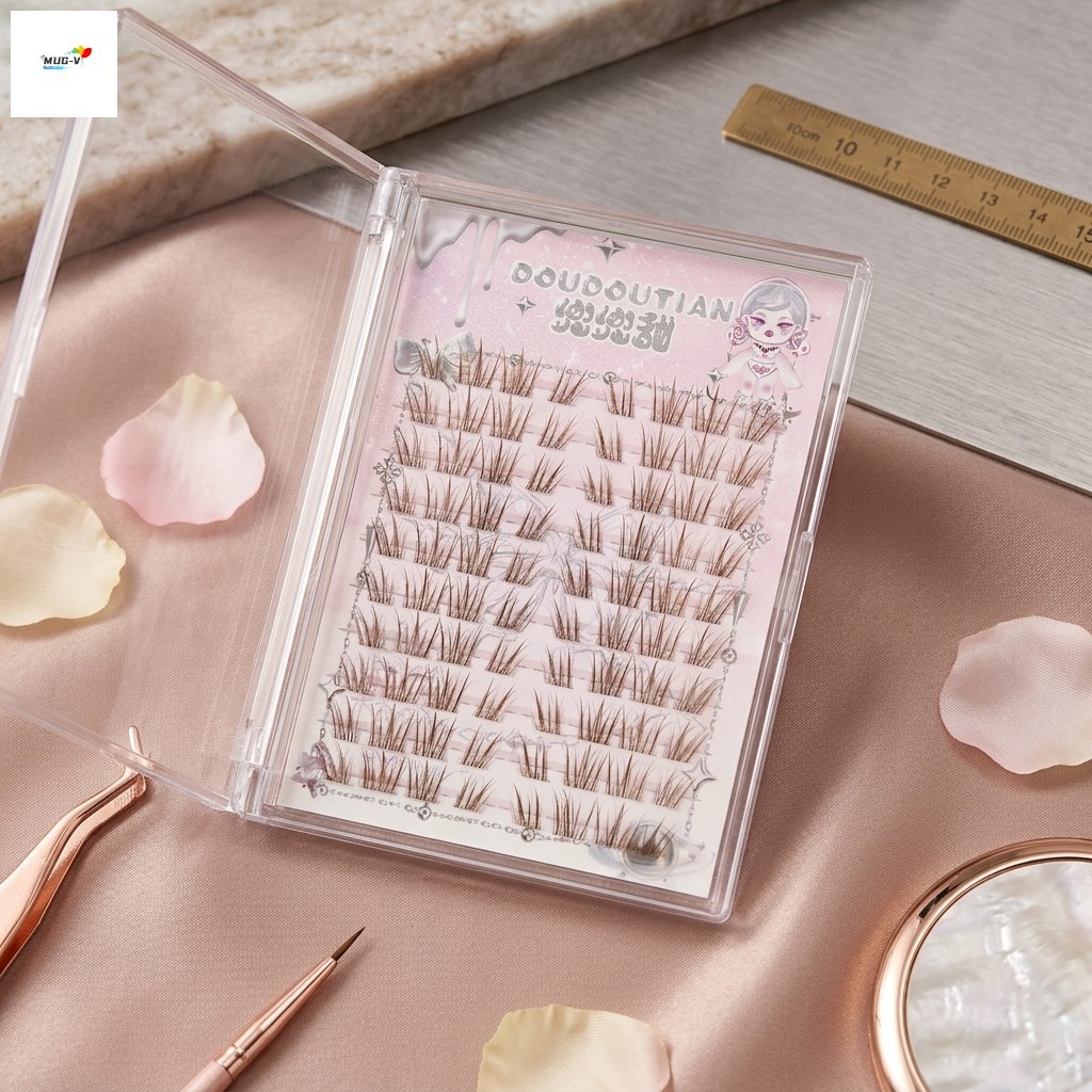 Lông mi giả bằng sợi nâu Khối lượng tự nhiên C Curl 7-12mm Mix Lông mi mềm thủ công cho bữa tiệc hàng ngày