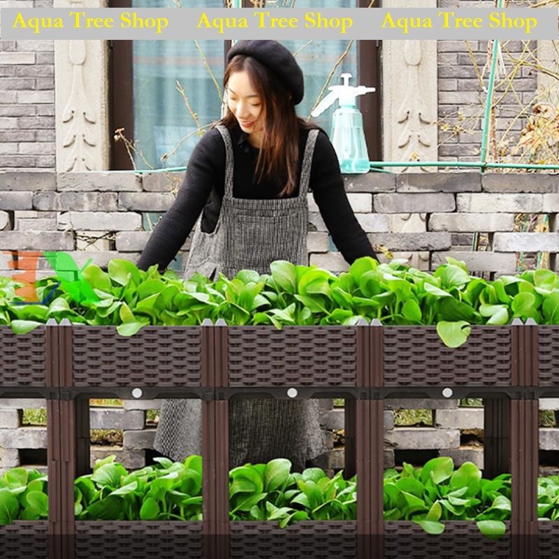 Chậu nhựa lắp ghép trồng cây 40x40x22cm, sang trọng, đẹp, tiện lợi, bền 5-7 năm