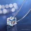 Aurora Cube Đường Mặt Dây Chuyền Vòng Cổ Áo Pha Lê Khối Xương Đòn Dây Chuyền Thời Trang Đơn Giản Niche Thiết Kế Vòng Cổ Nữ