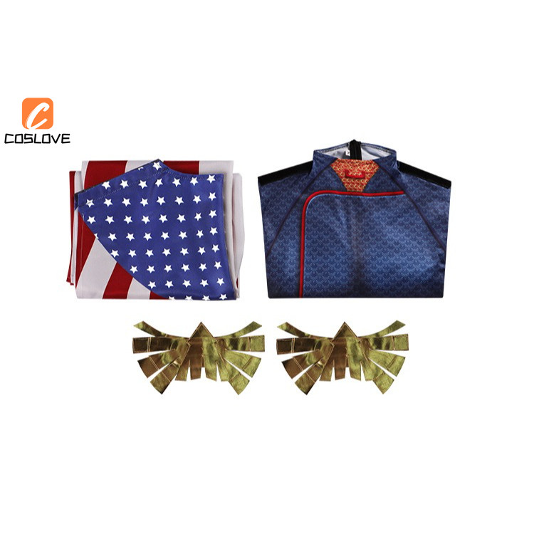 Quần áo cosplay trọn bộ The Boys Homelander - Áo liền quần cổ điển màu xanh đỏ
