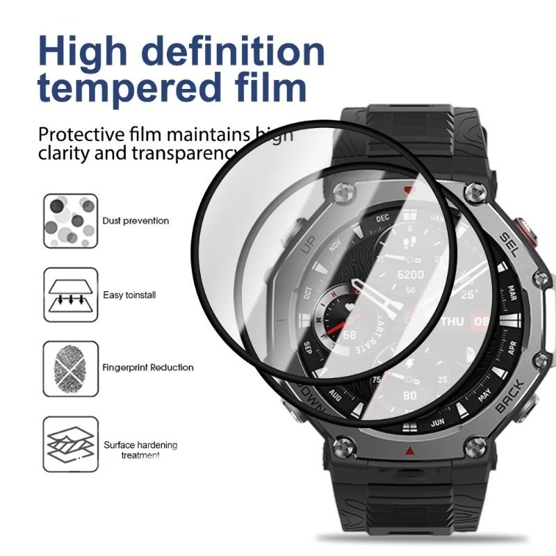 2-10 Chiếc Đồng Hồ Bảo Vệ Màn Hình Cho Amazfit Falcon Balance 2 Active 2 Zepp E Square Max Circle Black Edge Glass Film Cho Amazfit Watch 3 T-Rex 3 2 Cheetah Pro HD Kính Cường Lực Phim