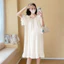 Trang phục bà bầu mùa hè dài vừa phải Phong cách mới Váy cỡ lớn dáng rộng