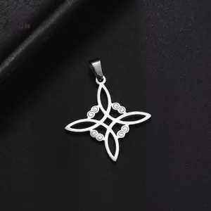 Mặt dây chuyền Celtic bằng thép không gỉ, thiết kế nút thắt phù thủy, phù hợp làm trang sức và quà tặng