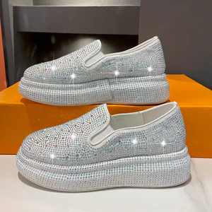 Gypsophila Bright Diamond Loafers Nữ Mùa Hè 2024 Phong Cách Mới Nữ Giày Đế Bằng Chống Trơn Trượt Giày Thấp CMZ5