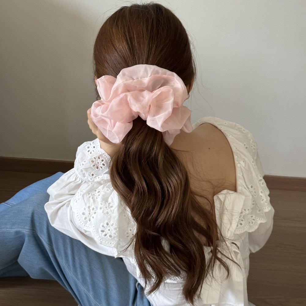 Hululu Scrunchy Tóc Kích Thước Lớn - Phong Cách Hàn Quốc & Pháp, Dây Cao Su Thời Trang cho Cô Gái