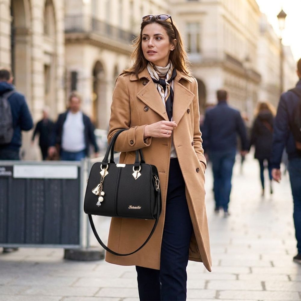 Túi xách nữ HOBBYIN Tote, Túi xách nữ đa năng dung tích lớn, Túi đeo vai cầm tay bằng da PU cổ điển Du lịch