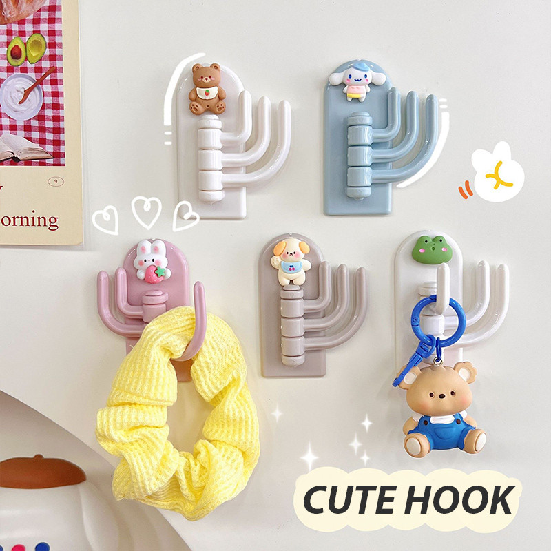 🌤️COD🌤️Móc Treo Đồ Hoạt Hình Ba Móc Không Đục Lỗ Và Đánh Dấu Móc treo đồ chơi sáng tạo cho học sinh