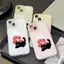 Red Black Cat cho trường hợp iPhone 17pro iPhone 15/14/13pro Skin Scrub