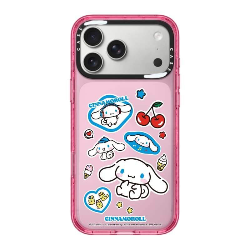 CASECASE X Cinnamoroll Sticker Case Đen / Xanh da trời / Hồng Bộ sưu tập kẹo Fizz Màu sắc trong suốt cứng từ tính Vỏ tác động cho Apple IPhone 13 14 15 16 17Pro Max Plus Có hộp