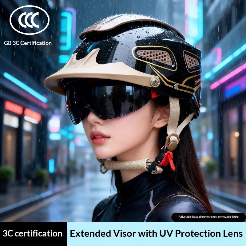 QMP 3C Được Chứng Nhận Điện Xe Máy Mũ Bảo Hiểm Mùa Hè Che Nắng Mũ Bảo Hiểm Unisex Nhẹ Thoáng Khí Chống Sốc Mũ Bảo Hiểm
