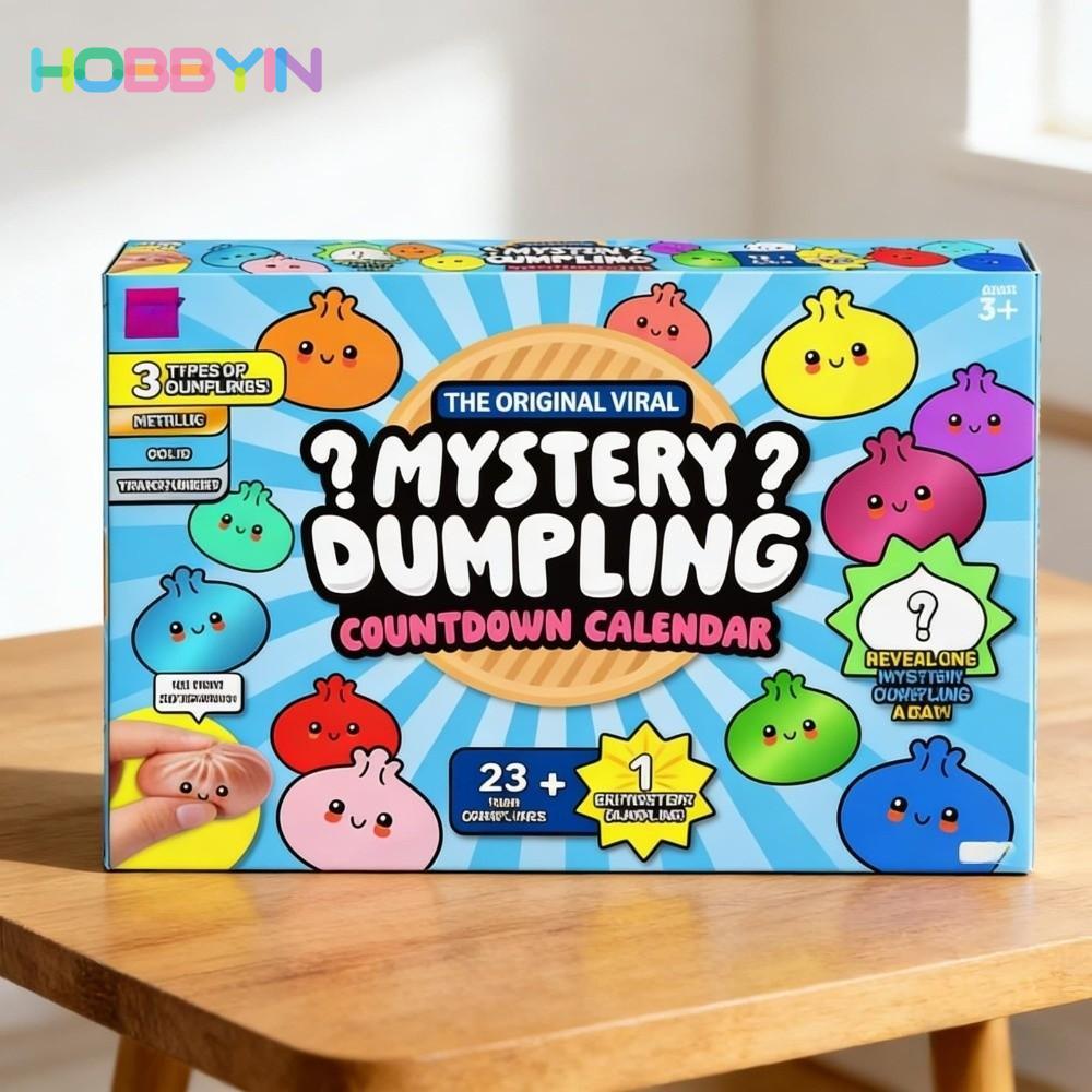 Lịch Mùa Vọng Bánh bao bí ẩn HOBBYIN, Đồ chơi bánh bao mềm có khả năng phục hồi chậm, Lịch đếm ngược giảm lo âu sáng tạo Fidget Giải nén Lịch đếm ngược 24 ngày cho trẻ em và người lớn