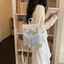 SQ11 Ba lô nhỏ ren nơ chấm bi dễ thương dành cho nữ Túi đeo vai đơn giản thông thường cao cấp hợp thời trang