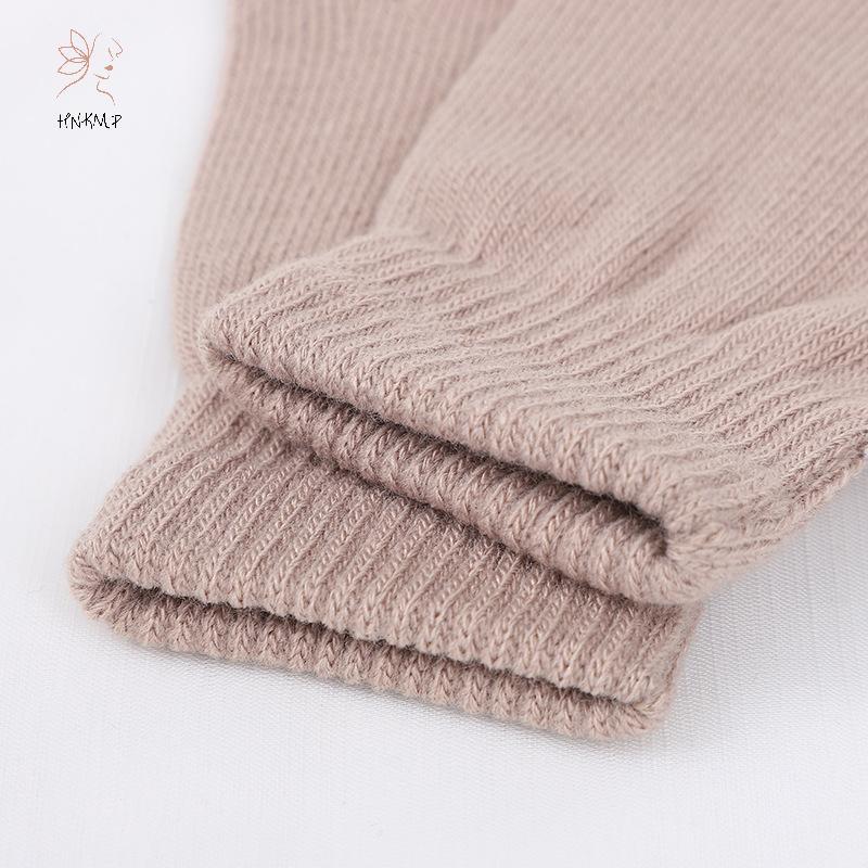 Găng tay nửa ngón ngắn dệt kim co giãn, cổ tay ấm, nhiều màu sắc - Phụ kiện mùa đông đi xe đạp.