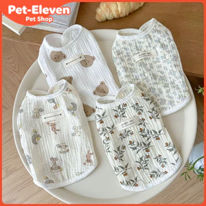 Quần Áo Thú Cưng Xuân Hè ins Phong Cách Quần Áo Mèo Quần Áo Chó Teddy Bichon Nhà Mỏng Thoải Mái Thoáng Khí Cotton Gạc Vest