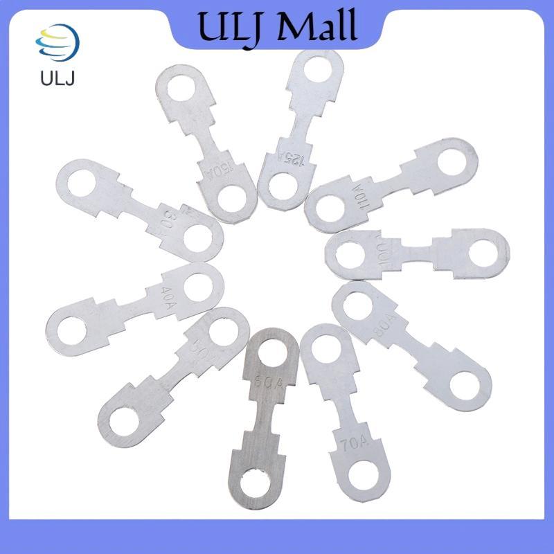 ULJ 10 Cái 30A-150A 32VDC Ô Tô Ô Tô Tấm Kẽm Phẳng Tấm Cầu Chì Nhỏ Cho Cầu Chì Ô Tô Lỗ Tròn Lắp Cầu Chì Phụ Kiện Ô Tô.