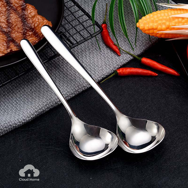 Muỗng múc canh bằng thép không gỉ gia dụng, muỗng dày kiểu Nhật, muỗng lẩu.