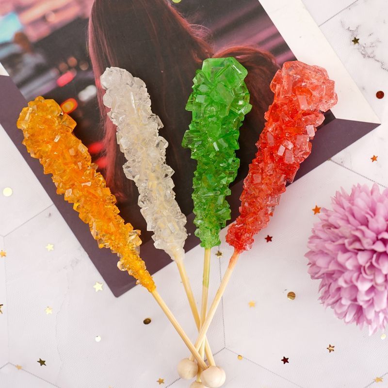 Influencer Crystal Lollipop Old Rock Kẹo Khuấy Kẹo Cà Phê Thơm Trà Đồng Hành Hương Trái Cây Đồ Ăn Nhẹ Thông Thường