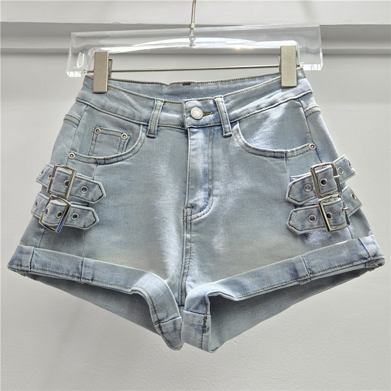 Quần Short Phong Cách Retro Cho Nữ, Thiết Kế Chữ A, Co Dãn Tốt, Phù Hợp Eo Cao