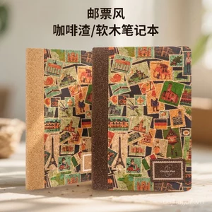 A5 Thân Thiện Với Môi Trường Retro Notebook Nút Chai Nối Cà Phê Đất Tem Phong Cách Tái Chế Notepad Hàng Có Sẵn LXJM
