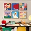 tranh treo tường decor phòng khách phong cách dopamine sáng tạo tranh vải canvas trang trí phòng ngủ khách sạn trường học