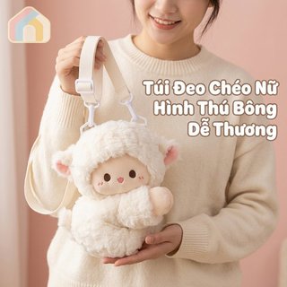 Cừu Dễ Thương Sang Trọng Túi Đeo Ngang Ulzzang Bé Gái Hoạt Hình Mềm Mại 3D Túi Đeo Vai Đi Học Quà Tặng Du Lịch
