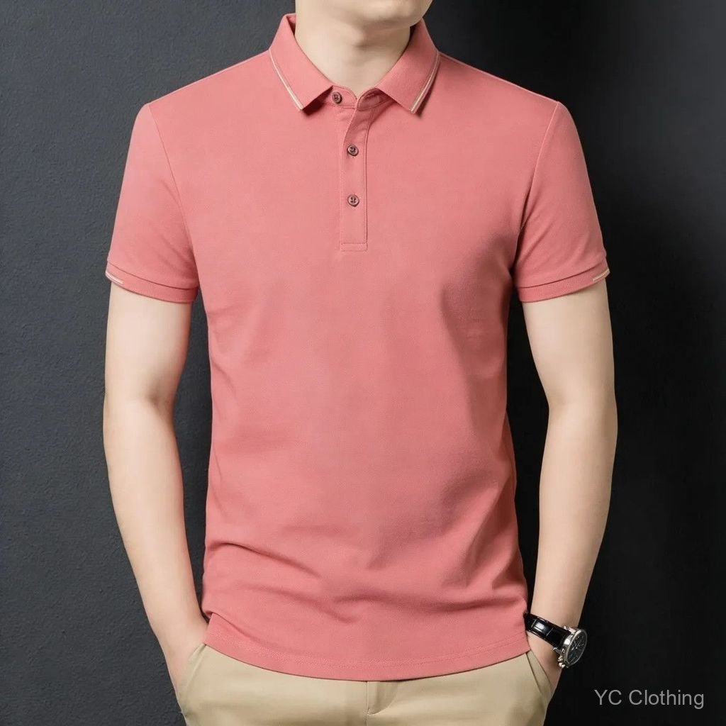 Áo sơ mi polo nam mùa hè, tay ngắn, nhẹ, thoải mái, thời trang công sở cao cấp B9VJ