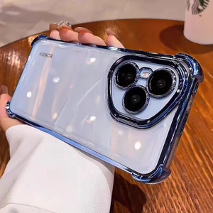 Ốp điện thoại, dành cho Honor 400 Pro và Honor 400Lite, ốp lưng, trong suốt, mạ điện, chống sốc, mềm mại, bảo vệ bốn góc của điện thoại thông minh, nắp