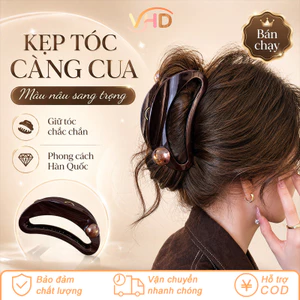 Kẹp Tóc Trăng Khuyết Sô Cô La – Đính Ngọc Trai, Quà Tặng Tinh Tế Cho Bạn Gái & Vợ