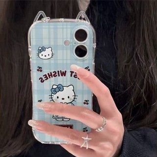 Ốp lưng IPhone 17 16 15 14 13 12 11 ProMax XSMax 7 Plus Dễ thương Kimono phim hoạt hình KT mèo trường hợp điện thoại