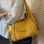 SQ11 Túi tote dung tích lớn màu trơn giản dị nhiều túi đeo vai đa năng Túi đi lại hàng ngày