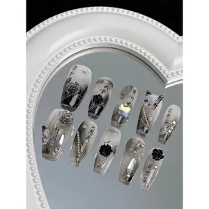 Cảm giác mát mẻ Xianqi Phong cách dân tộc Phong cách cổ xưa Qingping Điều chỉnh bằng tay Phong cách dài Đeo móng tay Cao cấp Phong cách mát mẻ Thạch cao su Chà xát