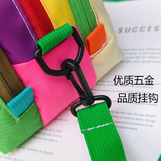 Túi đeo vai bằng vải Oxford ba lớp màu tương phản Dopamine