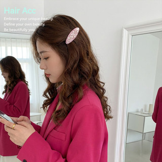 Màu Hồng Hình Bầu Dục Kim Cương Giả Ánh Sáng Sang Trọng Cao Cấp Phụ Kiện Tóc Chèn Lược Nữ 2026 Phong Cách Mới Hàn Quốc Dongdaemun Phụ Kiện Tóc Lược Tóc
