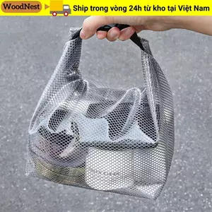 Túi mua sắm WOODNEST, Túi đựng đồ chống nước di động, Túi trang điểm loại khóa chất lượng cao Du lịch