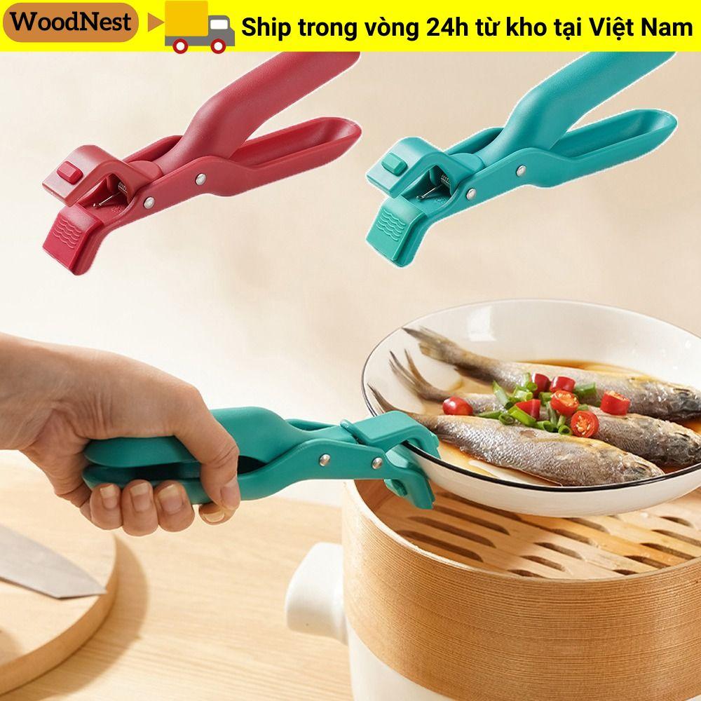 Kẹp chống bỏng WOODNEST, Kẹp bát bếp bằng silicon, Bát ăn bền Kẹp nồi chống trượt