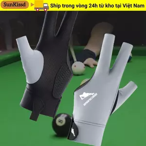 Găng tay bi-a SUNKISSD ba ngón chống trượt, thoáng khí, co giãn cho cả tay trái & phải, phụ kiện luyện tập