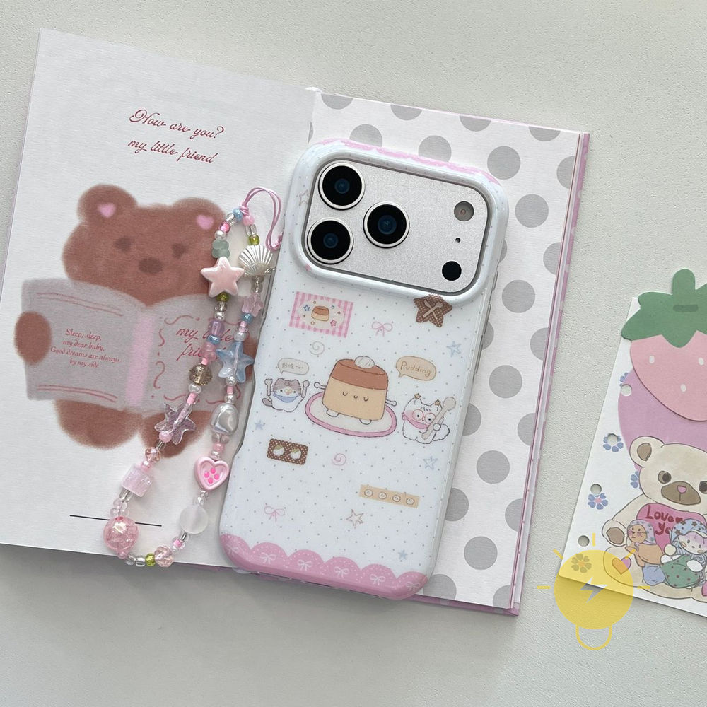 Phone Case For iPhone 17 Pro Max 16 15 14 13 TPU Cartoon Chain Aesthetic Korean Cute