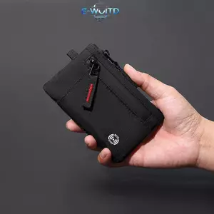 E-WOITD Rfid Thẻ Tín Dụng Nam Ví Ngắn Dây Kéo Túi Đựng Tiền Xu X-pac Mini Du Lịch Ví Nam Ví Đựng Tiền Xu E-WOITD