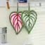 MAKY Khăn Treo Tay Hình Lá Mềm Lông Cừu San Hô Khăn Trà Siêu Thấm Hút Tắm & Khăn Nhà Bếp Khăn Trang Trí Trang Trí Nhà VN